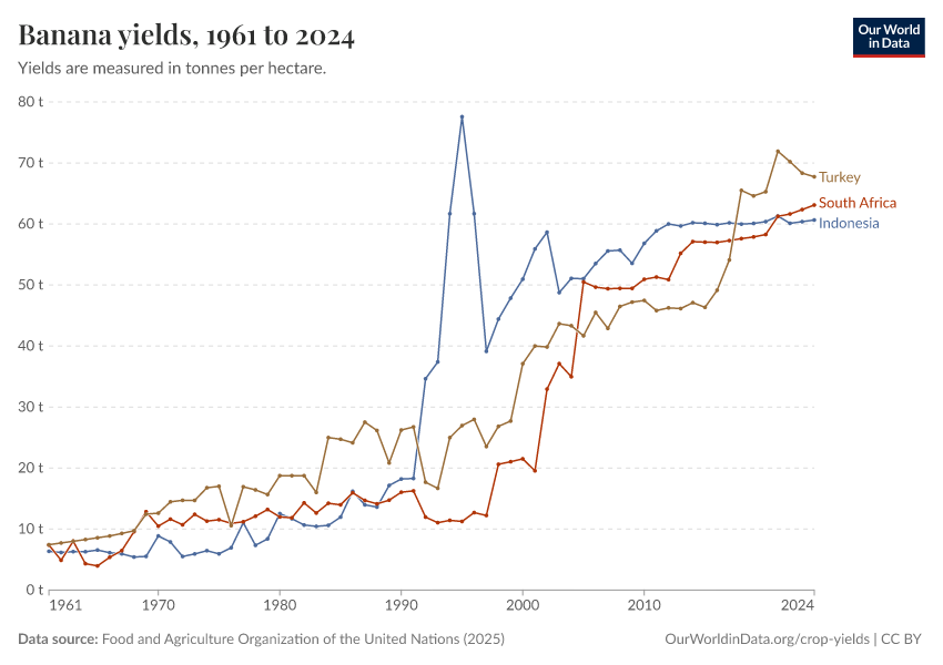 A thumbnail of the "Banana yields" chart