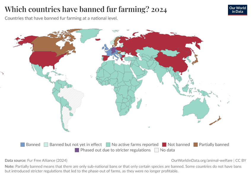 A thumbnail of the "Which countries have banned fur farming?" chart